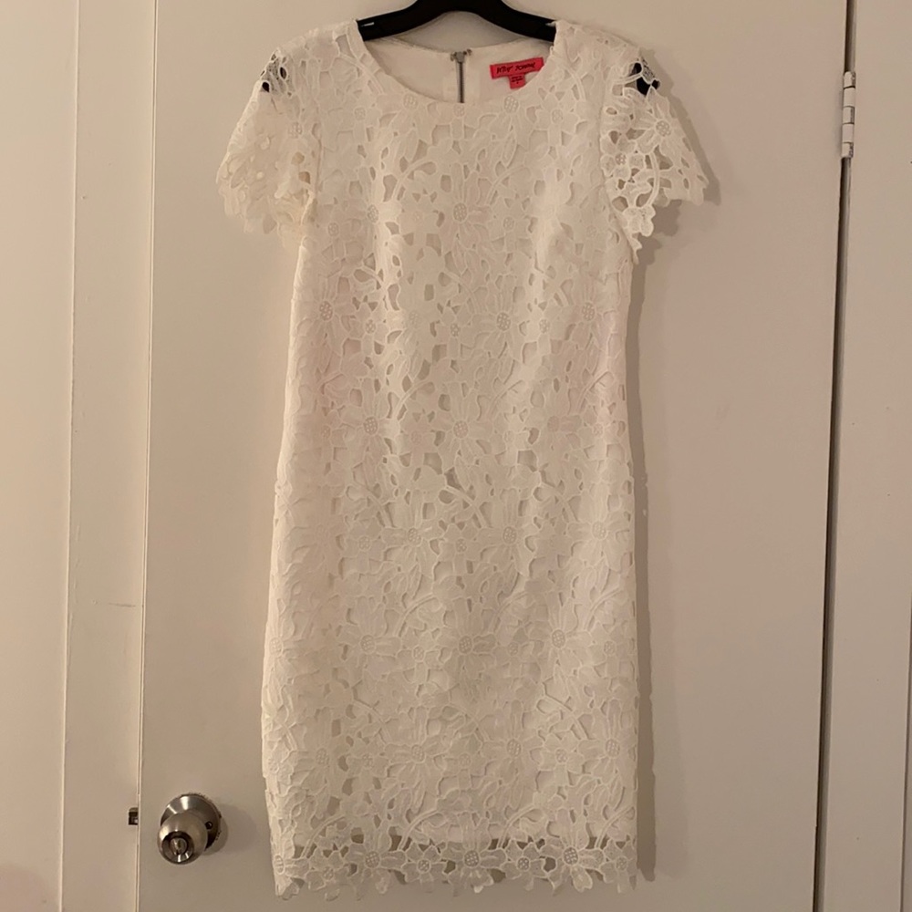 Betsey Johnson White Lace Floral Embroidered Dress